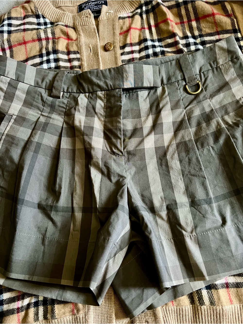 Burberry London Gray Nova Check Shorts